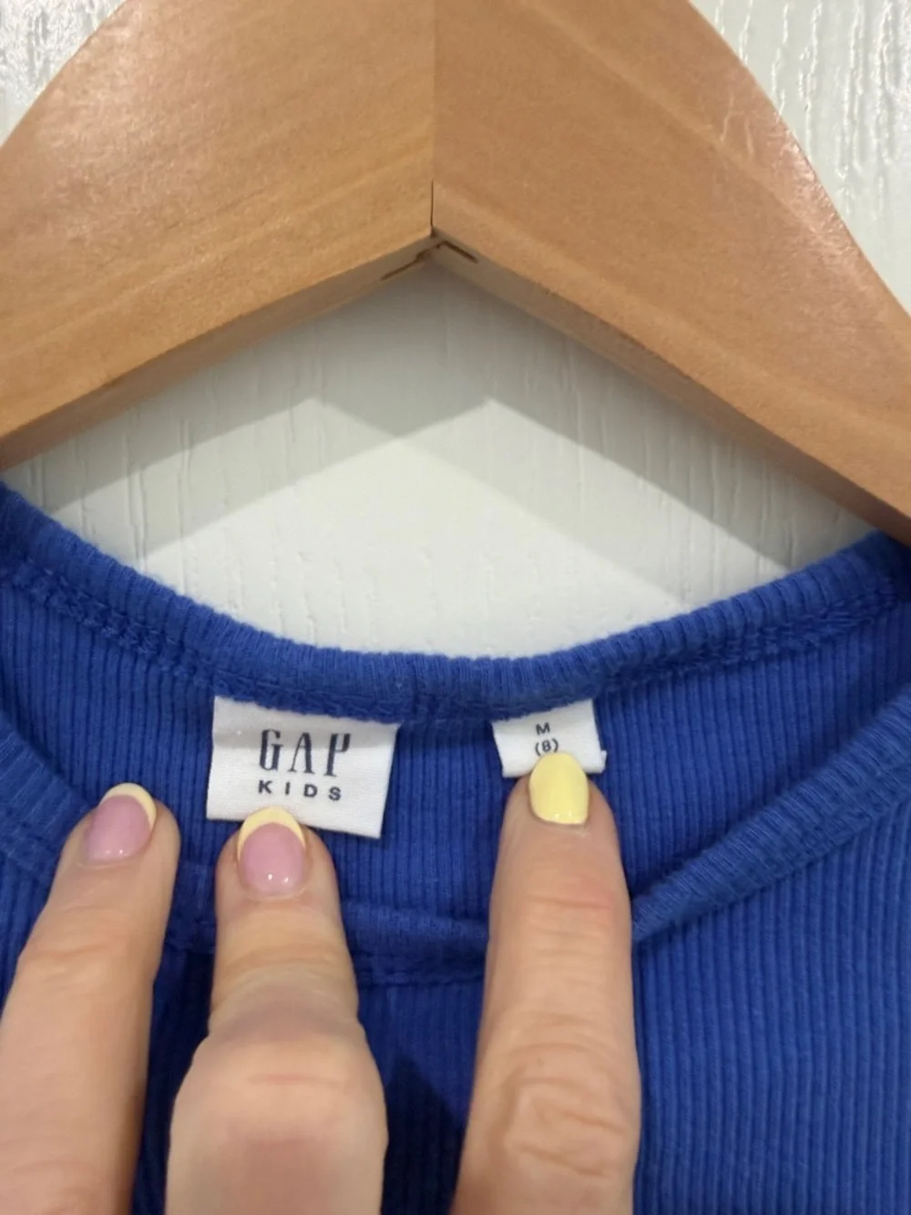 GAP Kids Short Sleeve Ribbed Tee - Royal Blue size medium (8)
